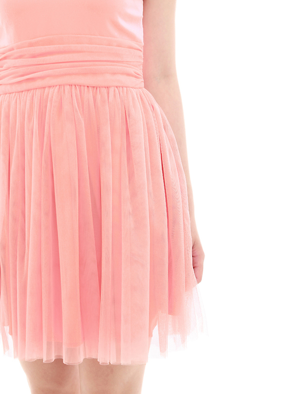 Vera Tulle Dress in Peach